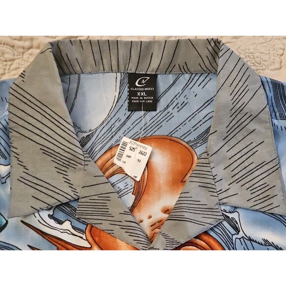Claudio Nucci Anime Warrior Casual Button Down Front Mens Shirt Size XXL NWT!!! - Picture 3 of 10